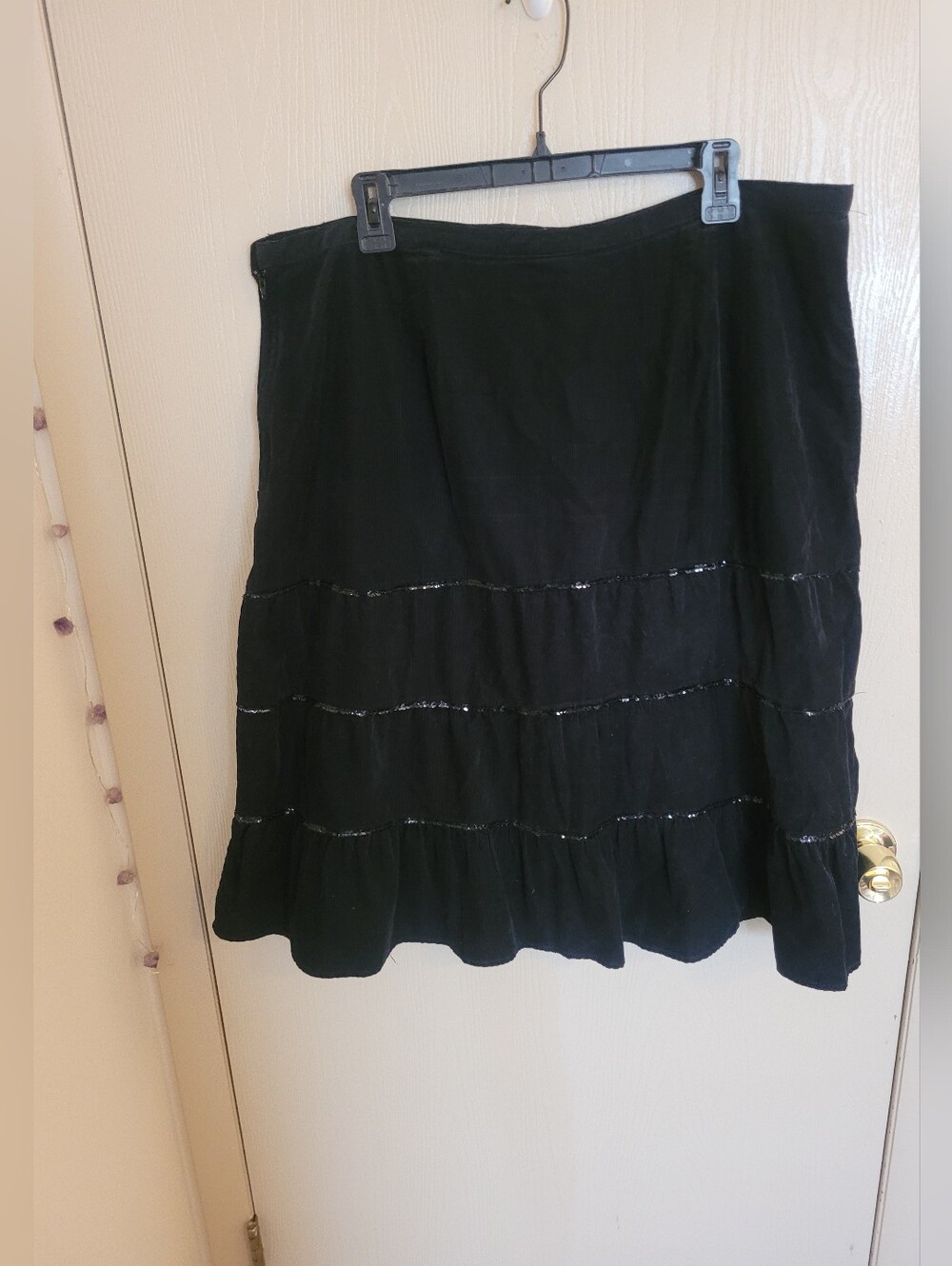 Faded Glory Vintage Y2K Bohemian Style Midi Skirt Ribbed Velvet Womens Size 18